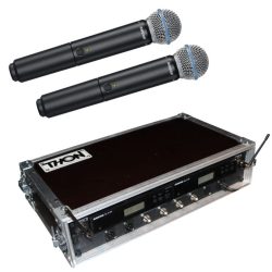 Funkmikrofon Shure Beta 58 mit Antennensplitter Komplettansicht